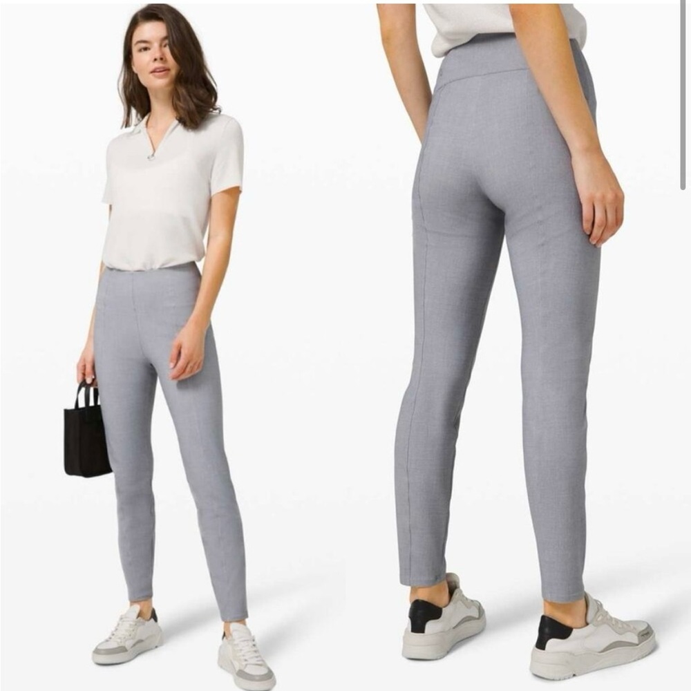 Lululemon Athletica Gray Leggings Sleek Minimalist Design 7/8 length size 2
